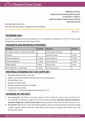ELISA-Kit-for-Syntaxin-11-(STX11)-SEF931Hu.pdf